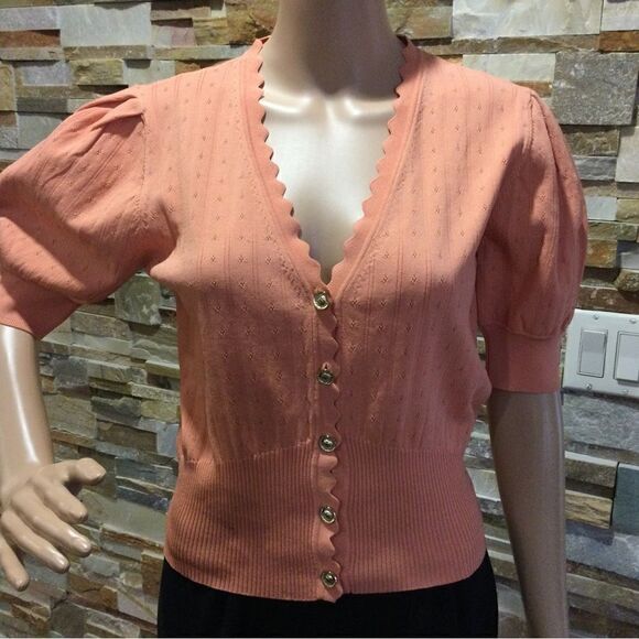 SANDRO Cropped Cardigan With Balloon Sleeves - Picture 1 of 11